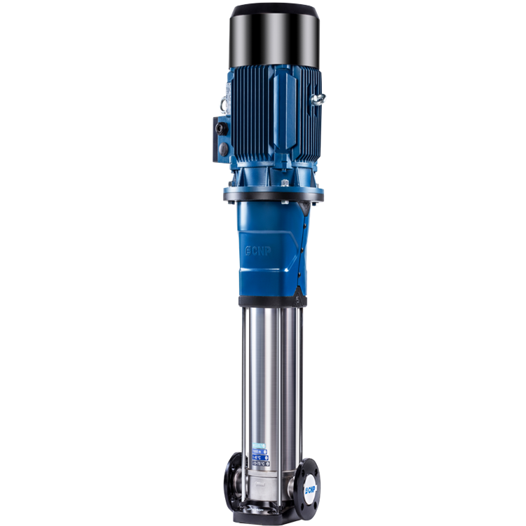 參照歐洲標準自主研發的新一代、高效率非自吸立式多級離心泵。產品采用全新的工業設計，能效指標達到MEI≥0.7，葉輪導葉采用不銹鋼板沖壓焊接或不銹鋼精密鑄造制成，電機為全封閉，風冷式二極標準電機。